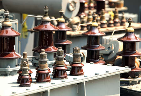 storage of electrical transformers before disposal in the company specializing in the recovery of hazardous substancesの写真素材