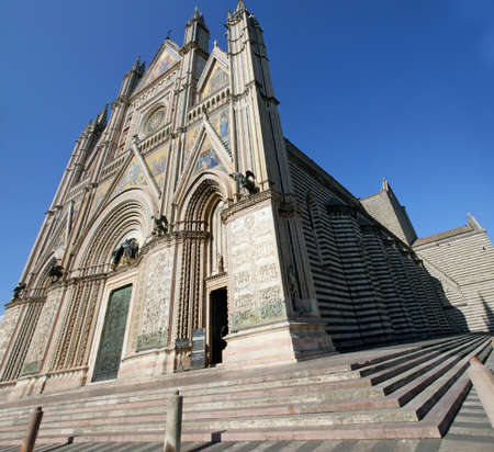 Wide view of Cathedral of Orvieto in Central Italyの写真素材