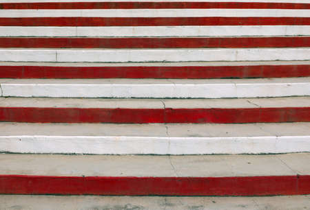 many big steps of Stadium with white and red colorsの写真素材