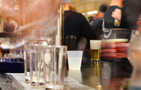 inside the pub with long exposure technique and glasses