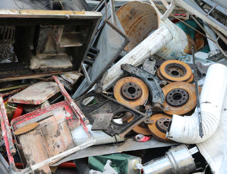 ferrous material in the collection center to recyclingの写真素材