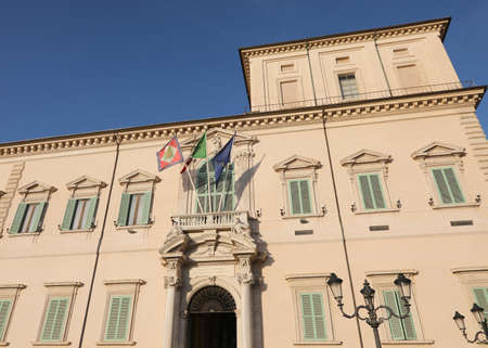 Rome, RM, Italy - March 3, 2019: Quirinale Palace Headquarter of President of Italian Republic with flagsのeditorial素材