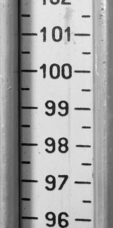 detail of the metal meter with numbers and also the number one hundred in large numbers with black...