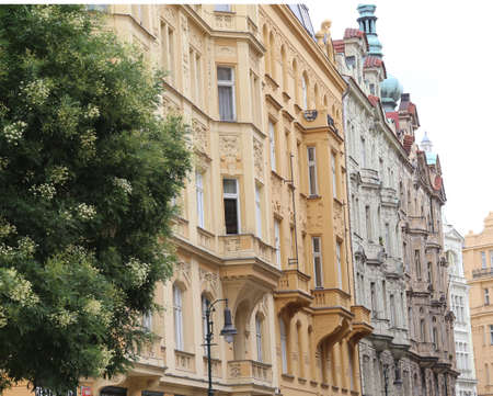 Prague, Czech Republic - August 23, 2016: Ancient Palace in the European Capitalのeditorial素材