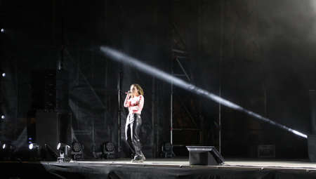 Vicenza, VI, Italy - September 7, 2021: MADAME a famous young italian singer in live Concertのeditorial素材
