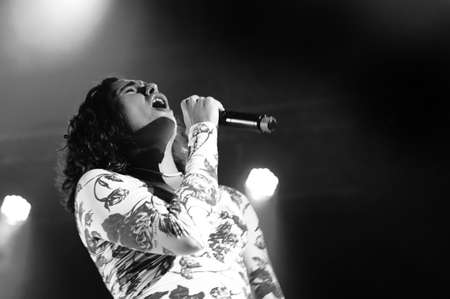 Vicenza, VI, Italy - September 7, 2021: MADAME a famous young italian singer in live Concertのeditorial素材