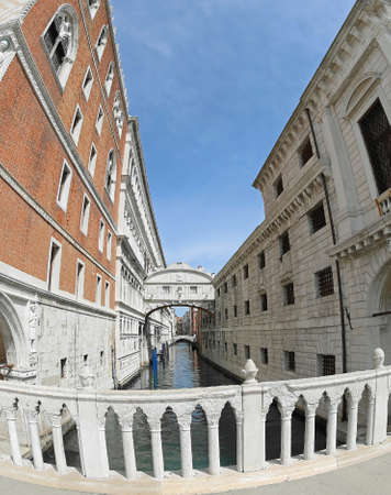 famous Bridge of Sighs in Venice ITALY photographed without any person during the lockdownの写真素材
