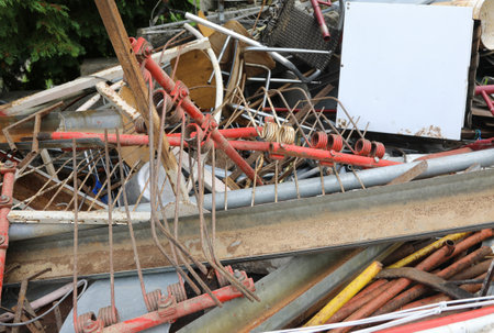 metal and ferrous material In the large recycler landfill to recover used objects and be able to recycle them in order not to pollute the environmentの写真素材