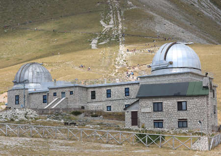 Campo Imperatore, AQ, Italy - August 20, 2020: modern astronomical observatoryのeditorial素材