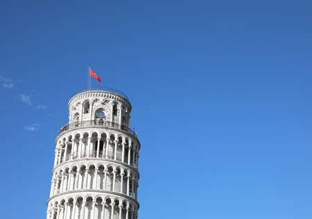 Detail of leaning Tower of Pisa in the city of the same name in central Italy in the Tuscanの写真素材