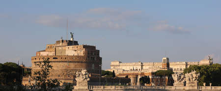 Rome, RM, Italy - August 15, 2020: Ancient Roman Building called Mausoleum of Hadrianのeditorial素材