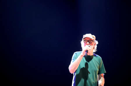 Vicenza, VI, Italy - September 10, 2021: DE GREGORI FRANCESCO a very famous italian singer and musician in live Concertのeditorial素材