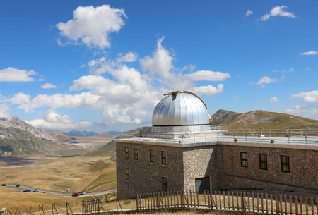 Assergi, AQ, Italy - August 20, 2020: astronomical observatory in the place called CAMPO IMPERATORE...
