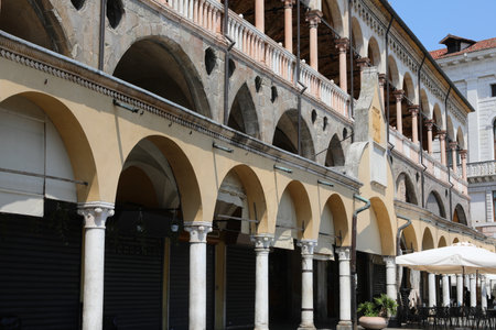 Ancient Palace of Padua in Italy called PALAZZO DELLA RAGIONE without peopleのeditorial素材