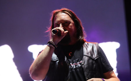 Vicenza, VI, Italy - September 4, 2022: Live Concert of an Italian band called NOMADI and vocal YURI...
