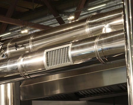 air vent in a steel pipe of the air conditioning system