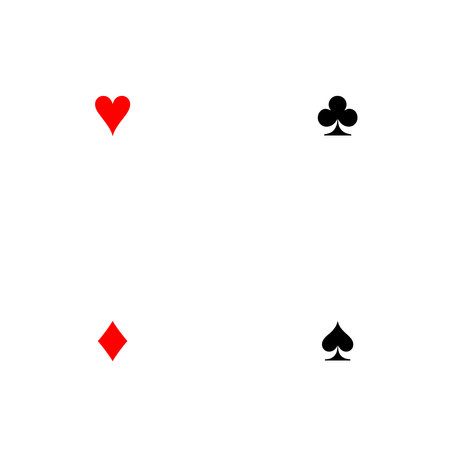 playing card suit small symbols red heart black club black spade and red diamond on white background ideal as a concept of betting luck and casino gamingの写真素材
