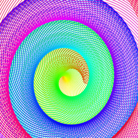 3D spiral wrapping toward the center with rainbow colors like a wide vortexの写真素材