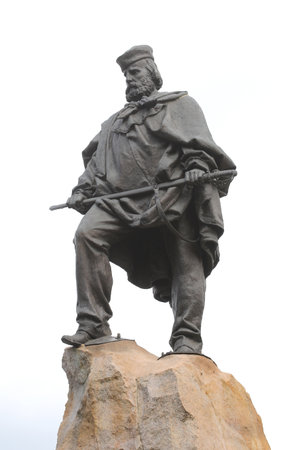 bronze statue of the italian hero giuseppe garibaldiの写真素材