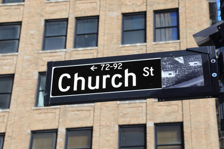 Road Sign on Chrch Street in New York City in USA
