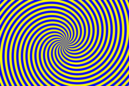 psychedelic spiral design in vibrant yellow and blue colors