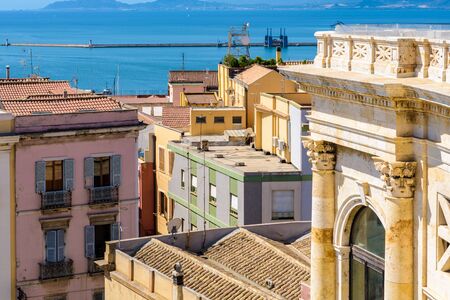 Panoramic view of Cagliari from Bastione San Remyの写真素材