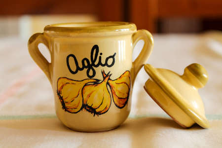 particular italian garlic canの写真素材