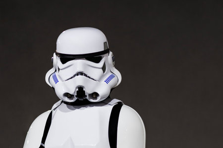 Pordenone, Italy / pordenone, 11/20/2016: photo of a stormtrooper during a comic fair.