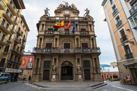 Pamplona, ??Spain / Pamplona, ??23/08/2017: photos of the municipality of Pamplona.のeditorial素材