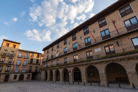 Puente la Reina, Spain /Puente la Reina, 24/08/2017: Puente La Reina is a town and municipality located in the autonomous community of Navarre, in northern Spain. Puente la Reina lies between Pamplona and Estella on the Way of St. James pilgrimage route tのeditorial素材