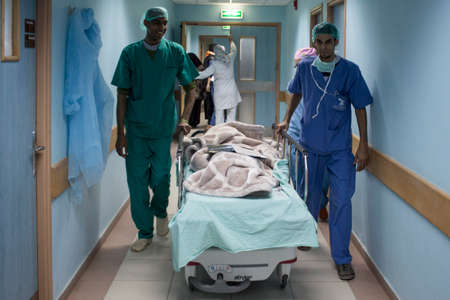 Gaza Strip: Palestine Childrens Relief Fund doctors visit and operate on children with heart problemsのeditorial素材