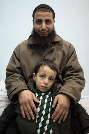 Gaza Strip: children waiting to be examined by doctors from the Palestine Childrens Relief Fundのeditorial素材