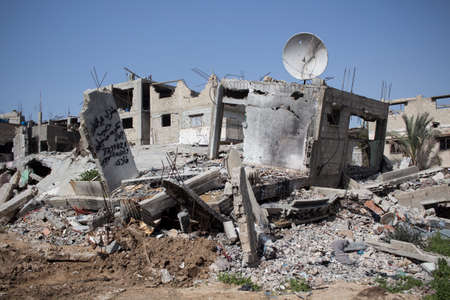 Gaza Strip, Shejaiya: the neighborhood was almost totally devastated by bombingのeditorial素材