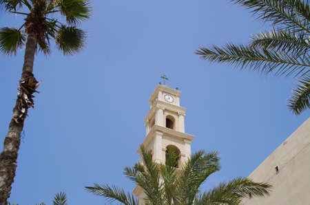 Belltower of St. Peter's Church in Jaffa, Tel Avivの写真素材