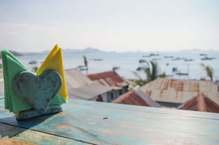 Bay of Labuan Bajo, capital of Flores in Indonesiaの写真素材