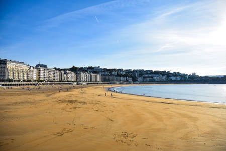 Beach of San Sebastian, Spainの写真素材
