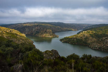 View of the river from Abelón, Spainの写真素材