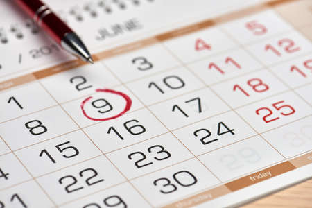 Calendar with datesの写真素材