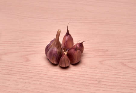 beautiful dark, useful, divided garlic ready for eatingの写真素材