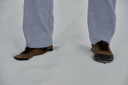 For active Jogging in winter snow for human need comfortable shoes