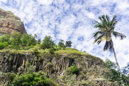 Mountains in Santo Antao Island, Cabo Verde, green capeの写真素材