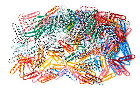 Paper clips on the isolated backgroundの写真素材
