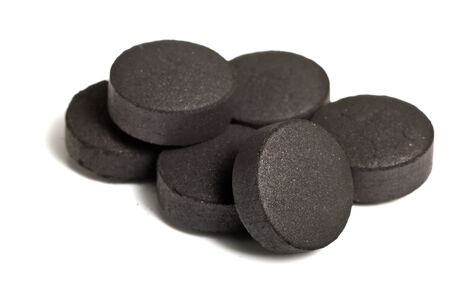Activated coal on the isolated backgroundの写真素材