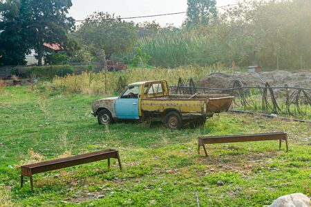 Old pickup truck in the country on island Creteの写真素材