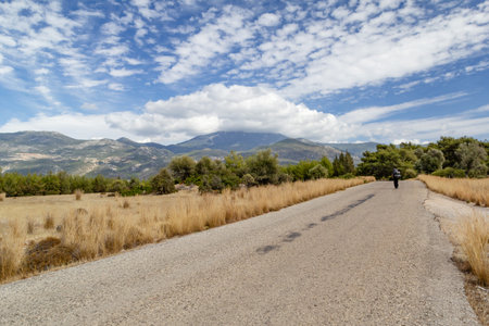 Mountain scene on Likya Yolu way in Turkey, autumn hiking