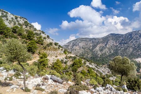Mountain scene on Likya Yolu way in Turkey, autumn hikingの写真素材
