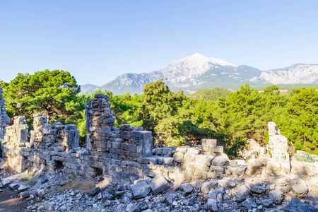 Ruins on Likya Yolu way in Turkey, autumn hikingの写真素材