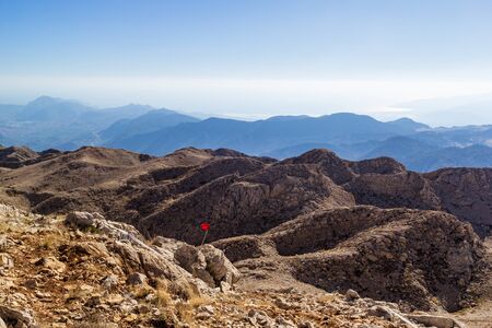 Landscape with Majestic Tahtali Dagi mountains on Lician way tourist path in Turkeyの写真素材