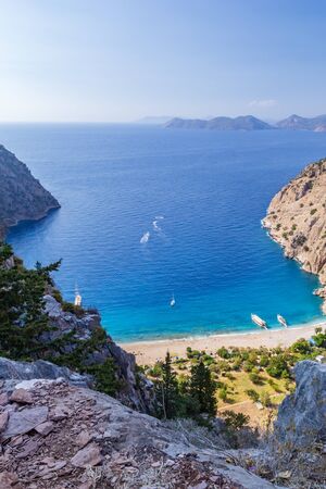 Beautiful Mediterranean landscape. Autumn in Turkey. View of Bay, Likyaの写真素材