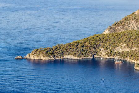 Beautiful Mediterranean landscape. Autumn in Turkey. View of Bay, Likyaの写真素材